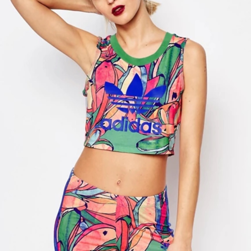 Adidas Banana Trefoil cropped top